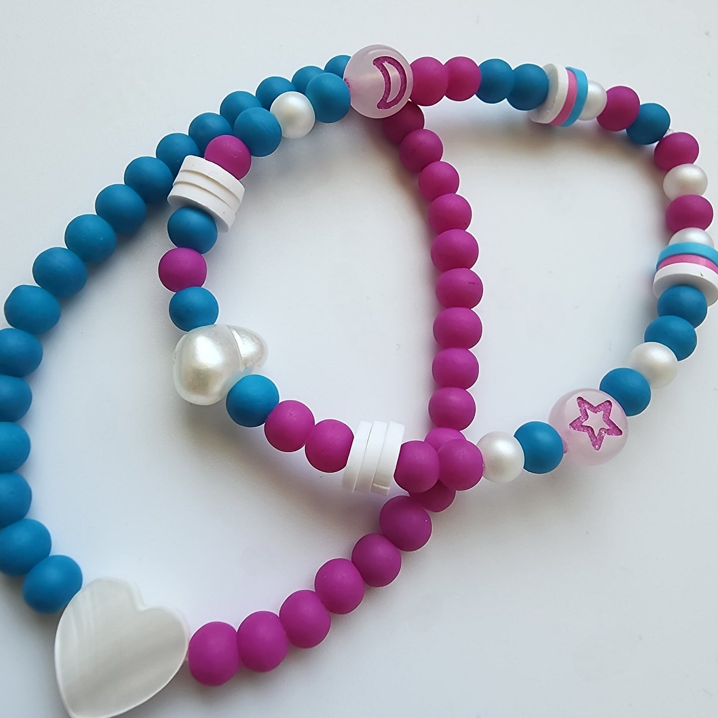 Pink and Royal Blue Heart Shape