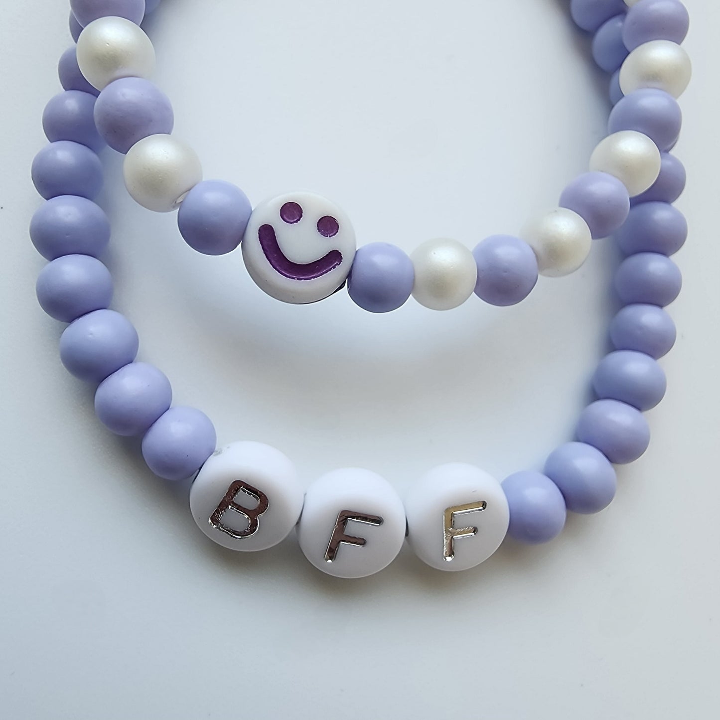 BFF Bracelet Purple and White with Smile