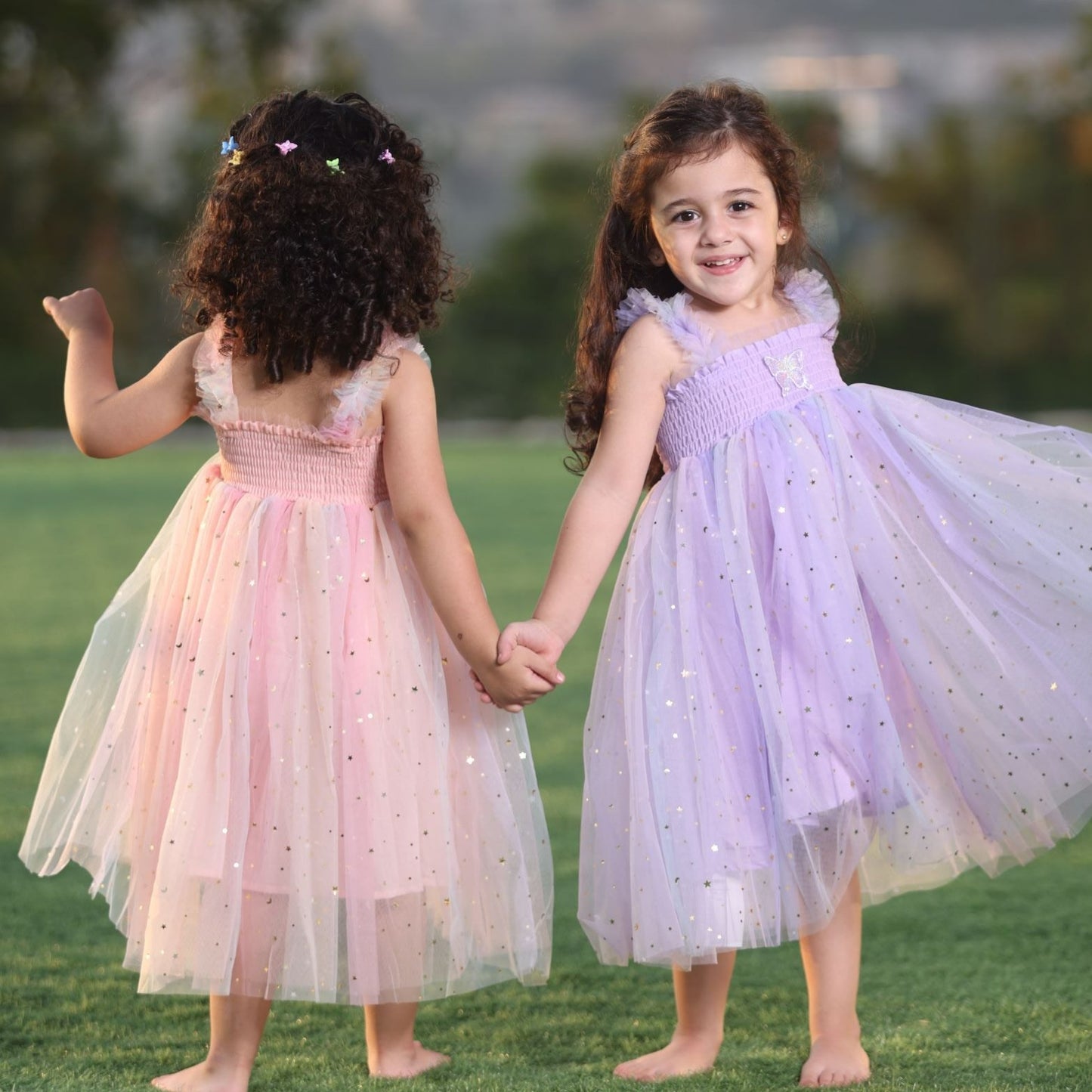 Rainbow Purple Butterfly Dress